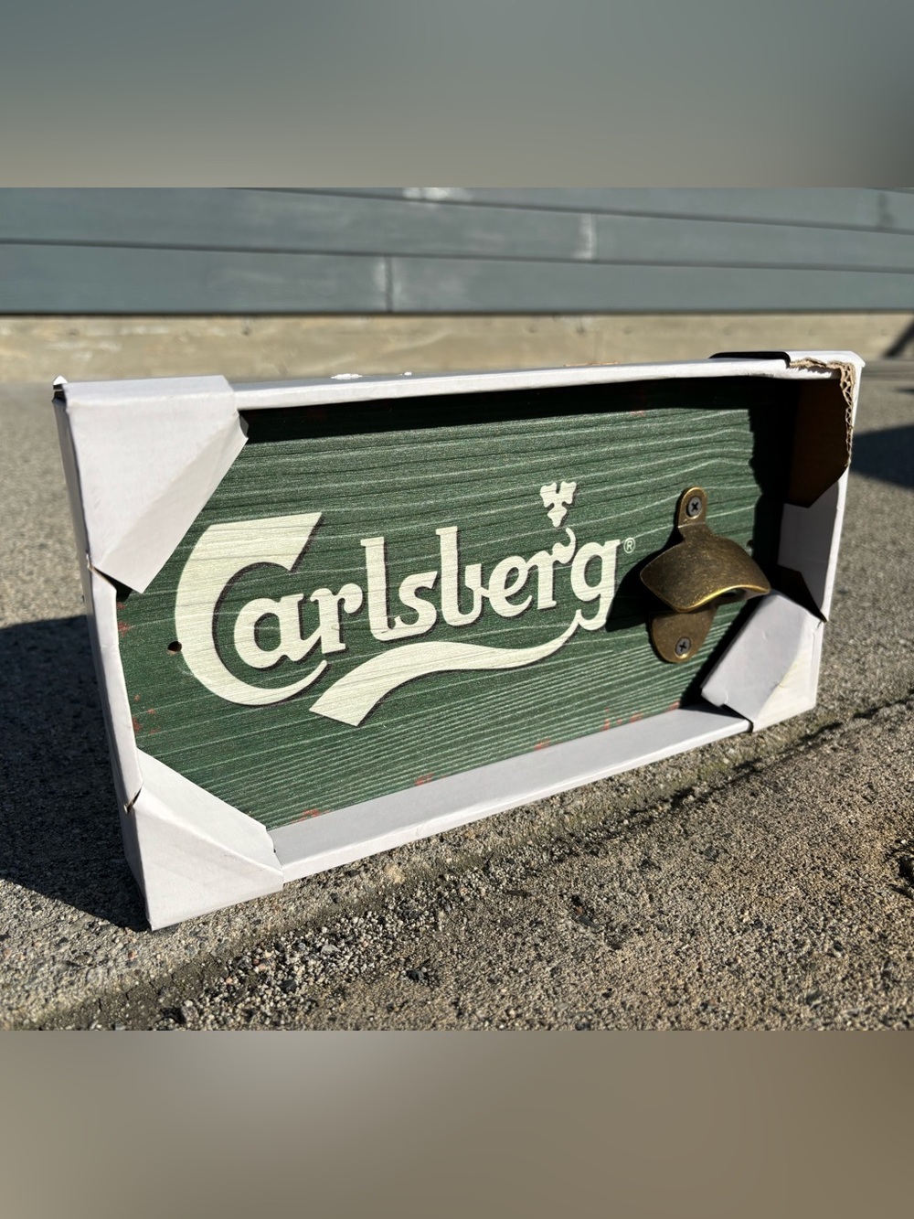 NWT Carslberg Beer Green Wall-Mounted Bottle Opener Sign